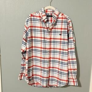 Southern Marsh Red White and Blue Plaid Button Down Shirt size Small